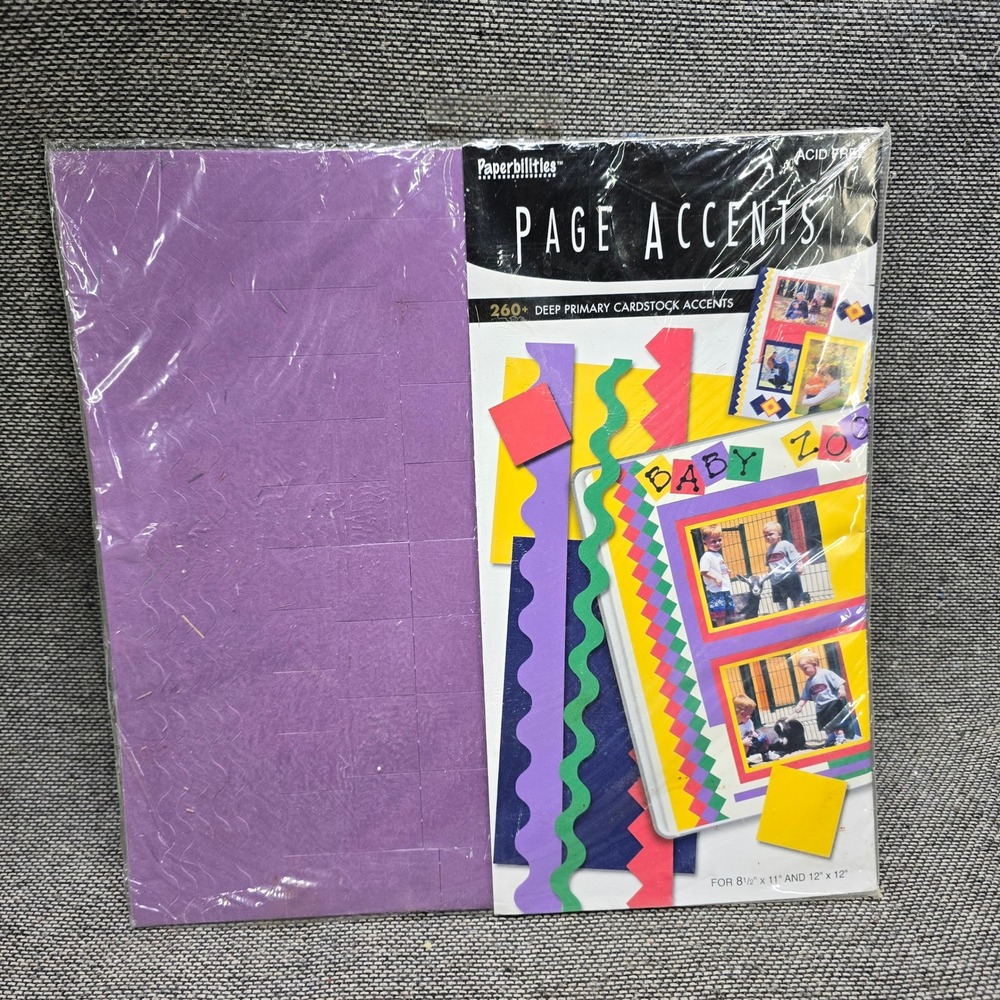 Paperbilities Page Accents 260+ Cardstock Shapes Deep Primary New Scrapbook Kit